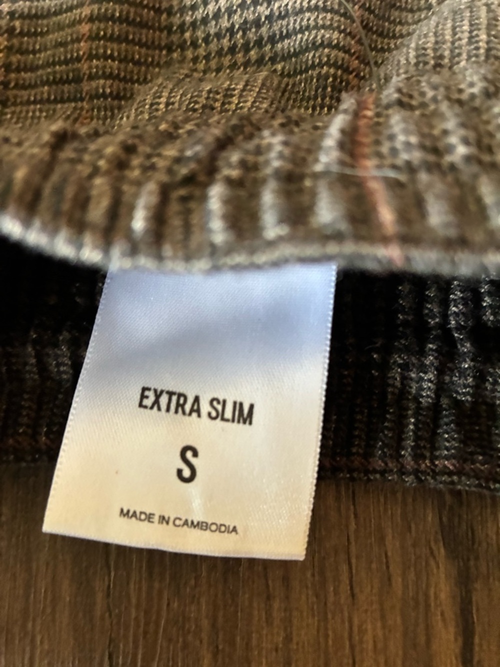 Express Straight Leg Plaid Pants in Brown and Black - Picture 5 of 7